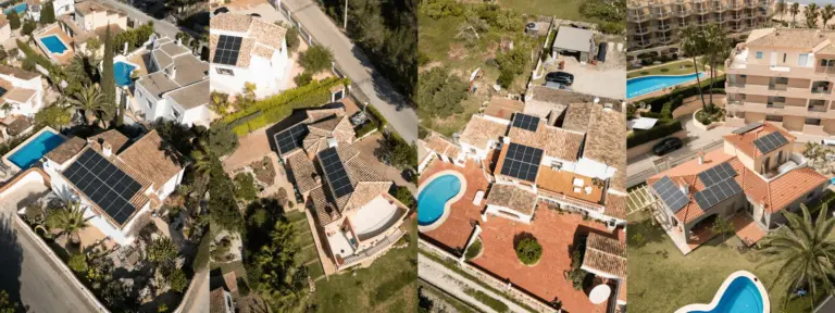 drone photos of solar rooftop installations